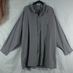 Outfitter Shirt Men's Grey Herringbone Long Sleeve Dress Button Down Size 3XLT
